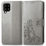 Mobigear Clover Samsung Galaxy A22 5G Hülle Klapphülle Geldbörse - Grau