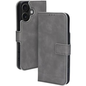 Mobiparts Classic Wallet MagSafe iPhone 16 MagSafe Hülle Klapphülle Geldbörse - Granite Grey
