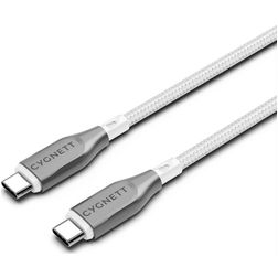 Cygnett Armoured Braided USB-C auf USB-C Kabel 1 Meter - Weiß