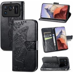Mobigear Butterfly Xiaomi Mi 11 Ultra Hülle Klapphülle Geldbörse - Schwarz