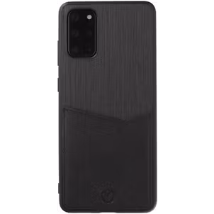Valenta Card Slot Samsung Galaxy S20 Plus Hülle Echtes Leder Backcover mit Kartenhalter - Schwarz