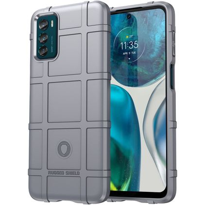 Mobigear Rugged Shield Motorola Moto G42 Hülle Flexibles TPU Backcover Stoßfest - Grau