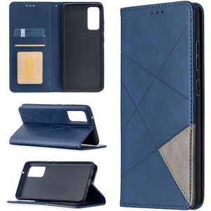 Mobigear Rhombus Slim Samsung Galaxy S20 FE Hülle Klapphülle - Blau