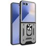 Mobigear Armor Ring Samsung Galaxy Z Flip 7 Hülle Hardcase Backcover Stoßfest mit Ringhalter - Silber