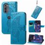 Mobigear Butterfly Motorola Edge (2022) Hülle Klapphülle Geldbörse - Blau