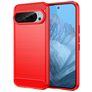 Mobigear Brushed Slim Google Pixel 9 Pro Hülle Flexibles TPU Backcover - Rot