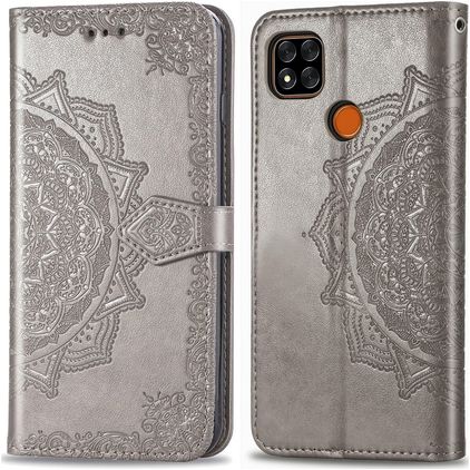 Mobigear Mandala Xiaomi Redmi 9C Hülle Klapphülle Geldbörse - Grau