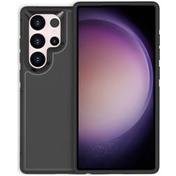 Mobigear Traveller Samsung Galaxy S22 Ultra Hülle Hardcase Backcover Stoßfest - Schwarz