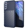 Mobigear Groove Samsung Galaxy S21 FE Hülle Flexibles TPU Backcover - Blau