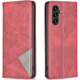 Mobigear Rhombus Slim Samsung Galaxy A55 Hülle Klapphülle - Rot