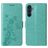 Mobigear Flowers Samsung Galaxy A17 Hülle Klapphülle Geldbörse - Grün