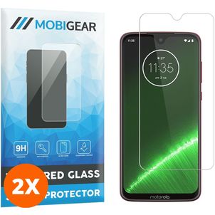 Mobigear Motorola Moto G7 Panzerglas Gehärtetes Glas Displayschutz - Hüllenfreundlich (2er Pack)