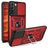 Mobigear Armor Ring Cam Slide Samsung Galaxy S22 Hülle Hardcase Backcover Stoßfest mit Ringhalter und Kamera Slider - Rot