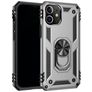 Mobigear Armor Ring iPhone 12 Pro Hülle Hardcase Backcover Stoßfest mit Ringhalter - Silber