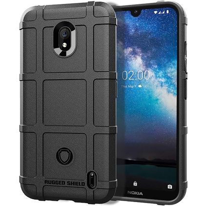 Mobigear Rugged Shield Nokia 2.2 Hülle Flexibles TPU Backcover Stoßfest - Schwarz