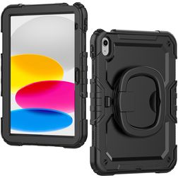 Mobilize Rotating Defender iPad 10 (2022) Hülle Kunststoff,Silikon Backcover + Schulterträger + Ständer - Schwarz