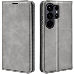 Mobigear Retro Slim Samsung Galaxy S26 Ultra Klapphülle Portemonnaie - Grau