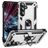 Mobigear Armor ring Samsung Galaxy S25 FE Hardcase Backcover Shockproof mit Ringhalter - Silber