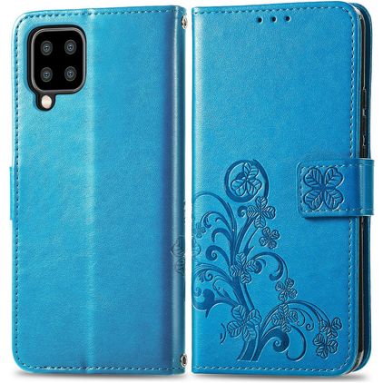 Mobigear Clover Samsung Galaxy A22 5G Hülle Klapphülle Geldbörse - Blau