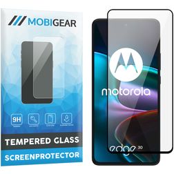 Mobigear Premium Motorola Edge 30 Panzerglas Gehärtetes Glas Displayschutz - Hüllenfreundlich - Schwarz