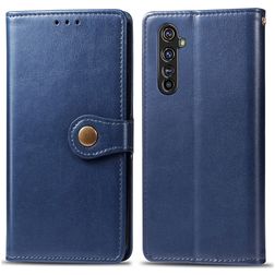 Mobigear Snap Button Realme X50 Pro Hülle Klapphülle Geldbörse - Blau