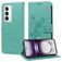 Mobigear Flowers OPPO Reno 12 Pro Hülle Klapphülle Geldbörse - Grün