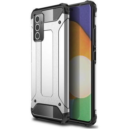 Mobigear Outdoor Samsung Galaxy A82 5G Hülle Hardcase Backcover Stoßfest - Silber