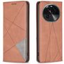 Mobigear Rhombus Slim OPPO Find X6 Hülle Klapphülle - Braun