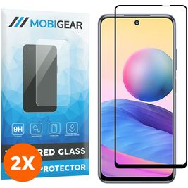 Mobigear Premium Xiaomi Redmi Note 10 5G Panzerglas Gehärtetes Glas Displayschutz - Hüllenfreundlich - Schwarz (2er Pack)