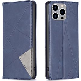 Mobigear Rhombus Slim iPhone 15 Pro Max Hülle Klapphülle - Blau