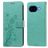 Mobigear Flowers Google Pixel 10a Hülle Klapphülle Geldbörse - Grün