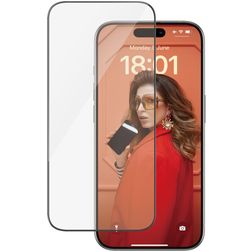PanzerGlass Ultra-Wide Fit iPhone 15 Pro Gehärtetes Glas Displayschutz - Hüllenfreundlich + Applikator - Schwarz
