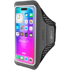 Mobiparts Comfort Fit Handyhalterung Joggen iPhone 17 Sporthülle Neopren Sportarmband - Schwarz