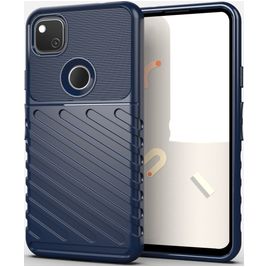 Mobigear Groove Google Pixel 4a Hülle Flexibles TPU Backcover - Blau