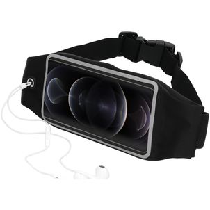 Mobiparts Comfort Fit Belt Handyhalterung Joggen iPhone 12 Pro Max Sporthülle Neopren Gürtel - Schwarz