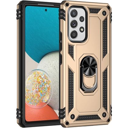 Mobigear Armor Ring Samsung Galaxy A53 Hülle Hardcase Backcover Stoßfest mit Ringhalter - Gold