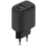 Mobiparts Dual USB / USB-C Ladegerät Power Delivery 20W - Schwarz