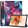 Mobigear Tri-Fold Gel Samsung Galaxy Tab S7 FE Hülle TPU,Kunstleder Klapphülle + Stifthalter - Milky Way