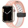 Mobigear Sport Plus Mag Silikon Apple Watch Armband Magnetverschluss - 42/41/40/38 mm - Weiß / Pink