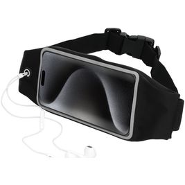 Mobiparts Comfort Fit Belt Handyhalterung Joggen iPhone 15 Pro Max Sporthülle Neopren Gürtel - Schwarz