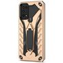 Mobigear Armor Stand Samsung Galaxy A03s Hülle Hardcase Backcover Stoßfest mit Ständer - Gold