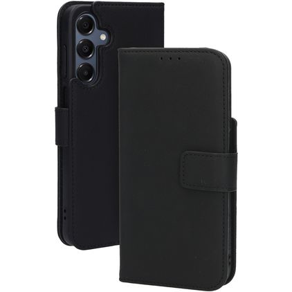 Mobiparts Wallet Samsung Galaxy A16 MagSafe Hülle Echtes Leder Klapphülle Geldbörse - Schwarz