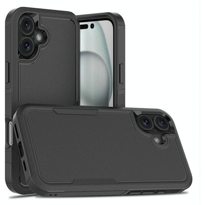 Mobigear Heavy Armor iPhone 16 Plus Hülle Hardcase Backcover Stoßfest - Schwarz