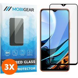 Mobigear Premium Xiaomi Redmi 9T Panzerglas Gehärtetes Glas Displayschutz - Hüllenfreundlich - Schwarz (3er Pack)