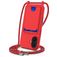 Mobigear Lanyard Card iPhone 16 Silikon Handykette mit Kartenhalter - Rot