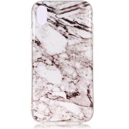 Mobigear Marble iPhone XS Max Hülle Flexibles TPU Backcover - Weiß