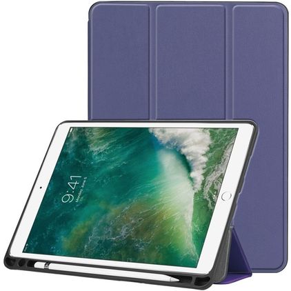 Mobigear Tri-Fold Gel iPad Pro 10.5 Zoll (2017) Hülle TPU,Kunstleder Klapphülle + Stifthalter - Dunkelblau