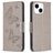 Mobigear Butterfly iPhone 15 Hülle Klapphülle Geldbörse - Grau