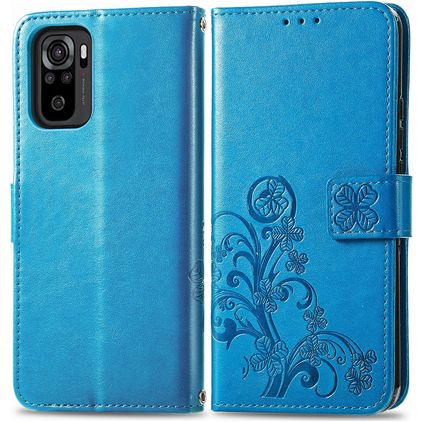 Mobigear Clover Xiaomi Redmi Note 10 4G Hülle Klapphülle Geldbörse - Blau