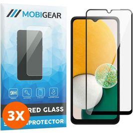 Mobigear Premium Samsung Galaxy A13 5G Panzerglas Gehärtetes Glas Displayschutz - Hüllenfreundlich - Schwarz (3er Pack)